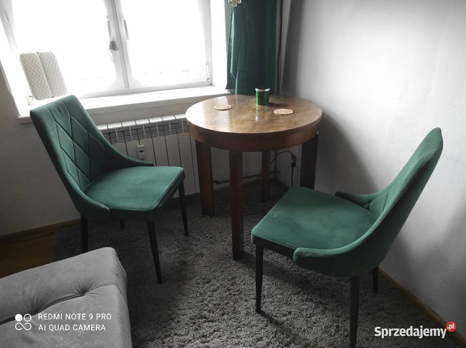 Piękne tapicerowane welurowe krzesła Glamour 46cm Czechowice-Dziedzice sprzedam