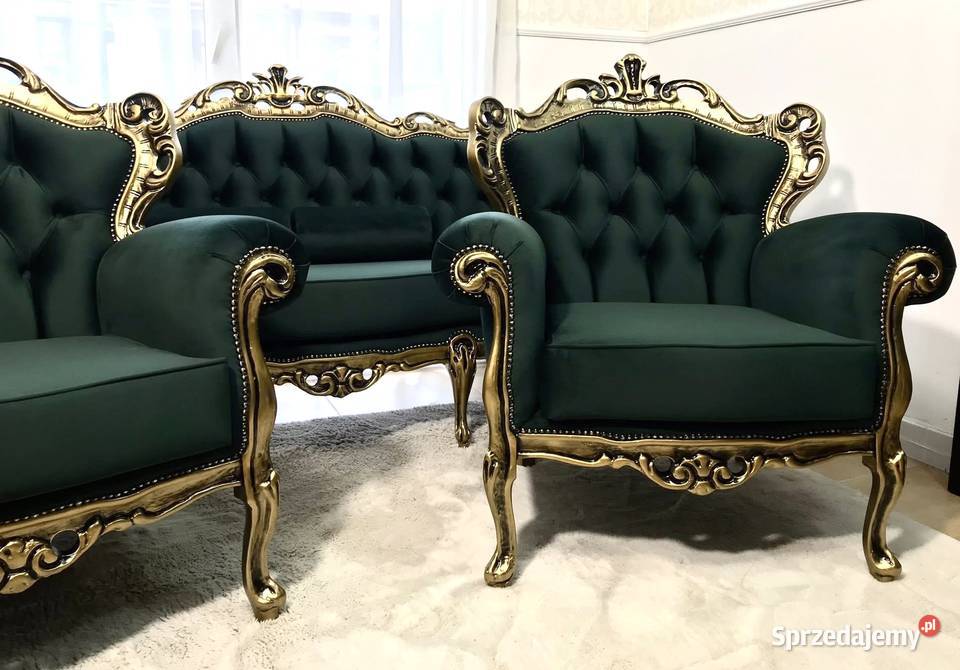 Komplet sofa fotele barok wypoczynkowy stylowy