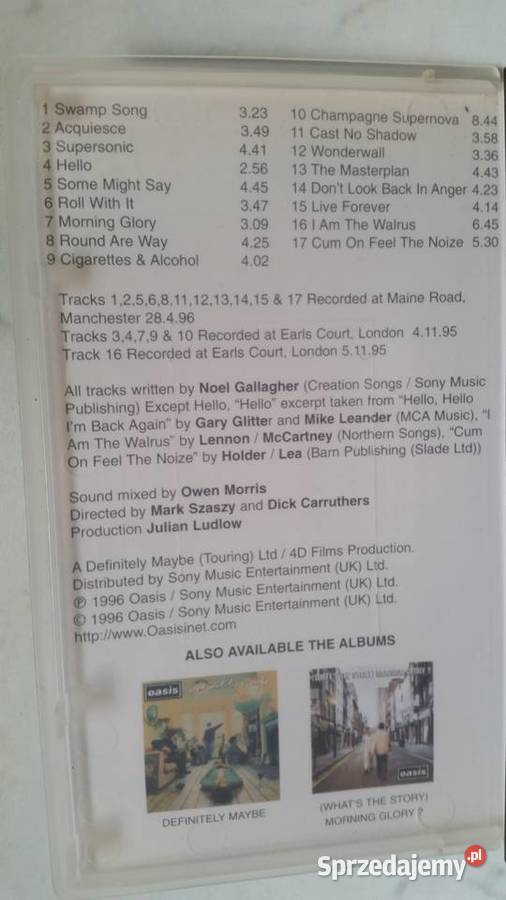 OASIS THERE AND THEN 1996 VHS Filmy Puławy