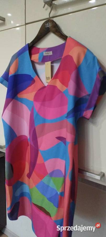 Sukienka letnia w kolorach wielobarwnych Rozmiar 46