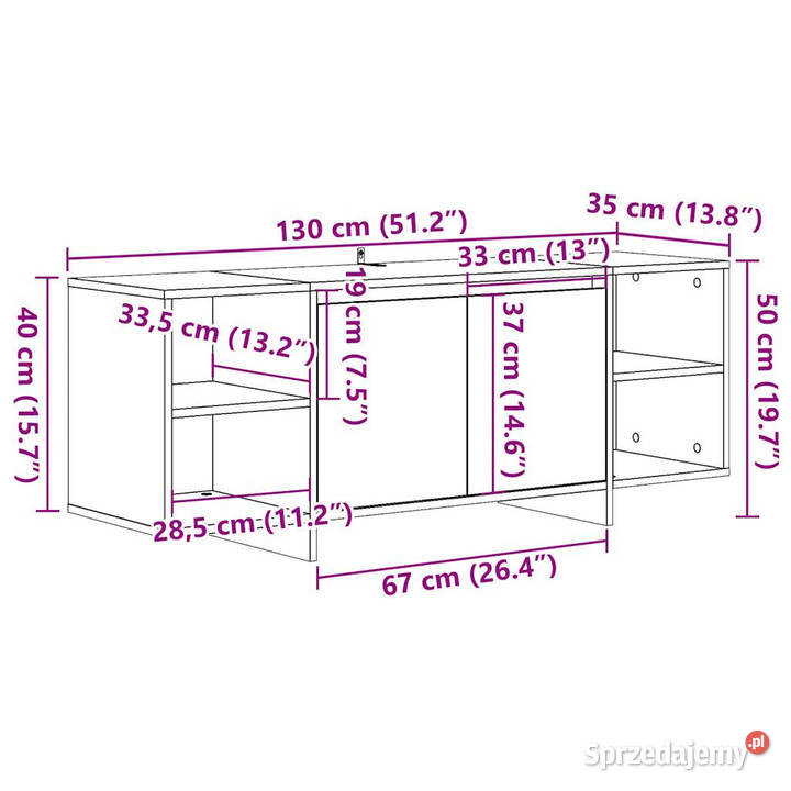 Szafka TV dąb artisan 130x35x50 materiał Warszawa