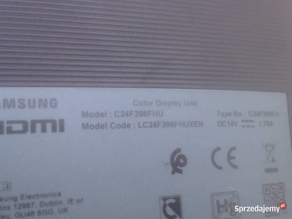 Monitor Samsung 24 z wygiętą matrycą do serwisu mazowieckie