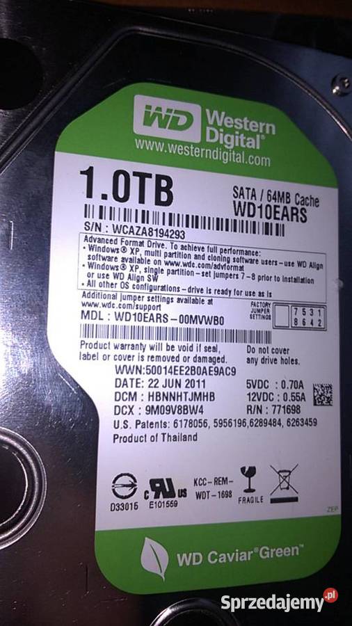 Dysk WD Green EARS 1TB Jerzmanowice