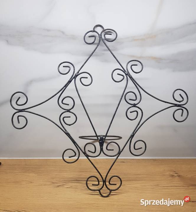 2 Kwietniki ścienne Metalowe PRL 44 x 44 czarny Golina sprzedam