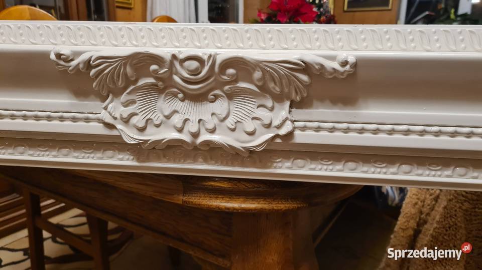 Rama stylowa drewno 60 x 90 obraz biała ekri