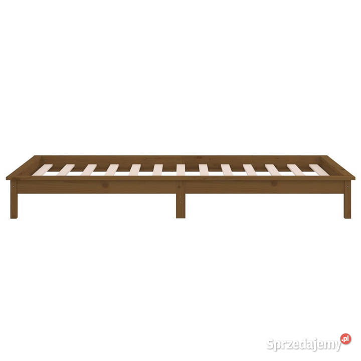 Rama łóżka z LED miodowy brąz lite drewno 90x190 Warszawa sprzedam