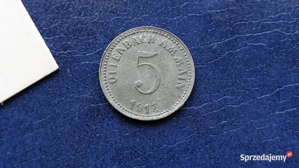 Stare monety 5 fenig 1917 Offenbach NIemcy Lesko