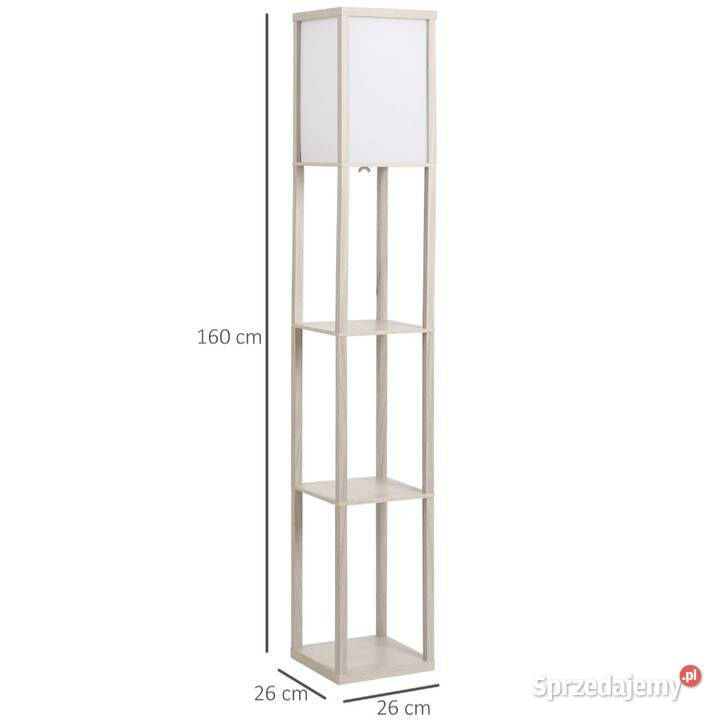Lampa podłogowa stojąca z 3 półkami biały dąb sprzedam