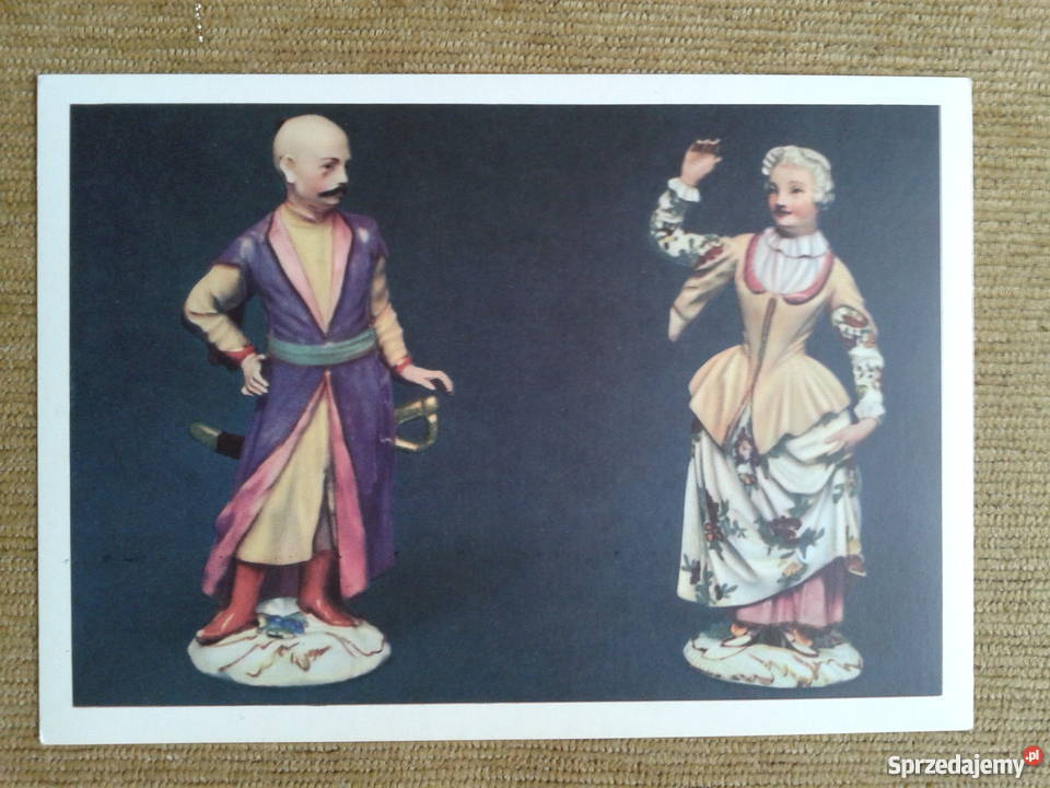 PARA FIGUREK W STROJACH POLSKICH MEISSEN POŁ Pocztówki i karty telefoniczne Piszczac