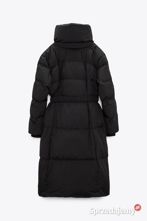 Długi puchowy płaszcz z paskiem Zara M śląskie Sosnowiec sprzedam