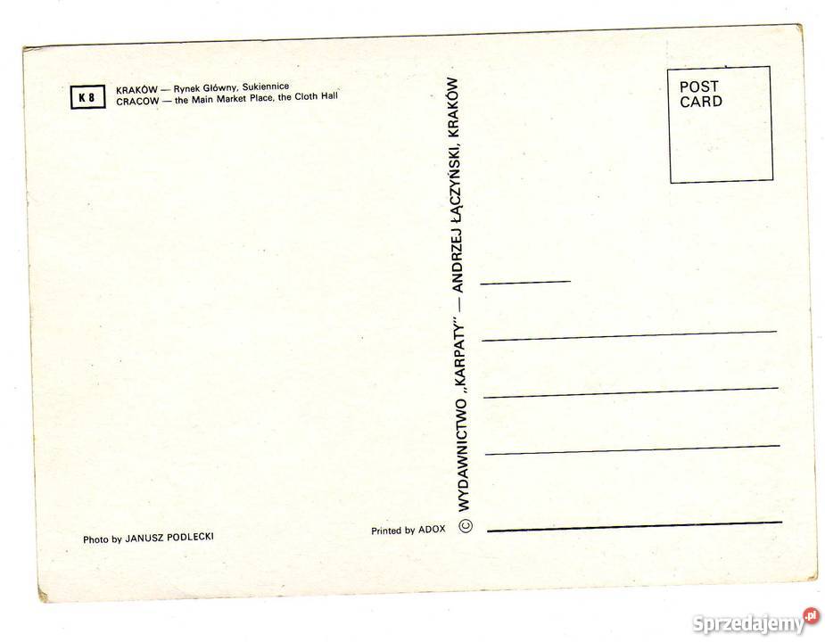 KRAKÓW POCZTÓWKA Pocztówki i karty telefoniczne Krynki
