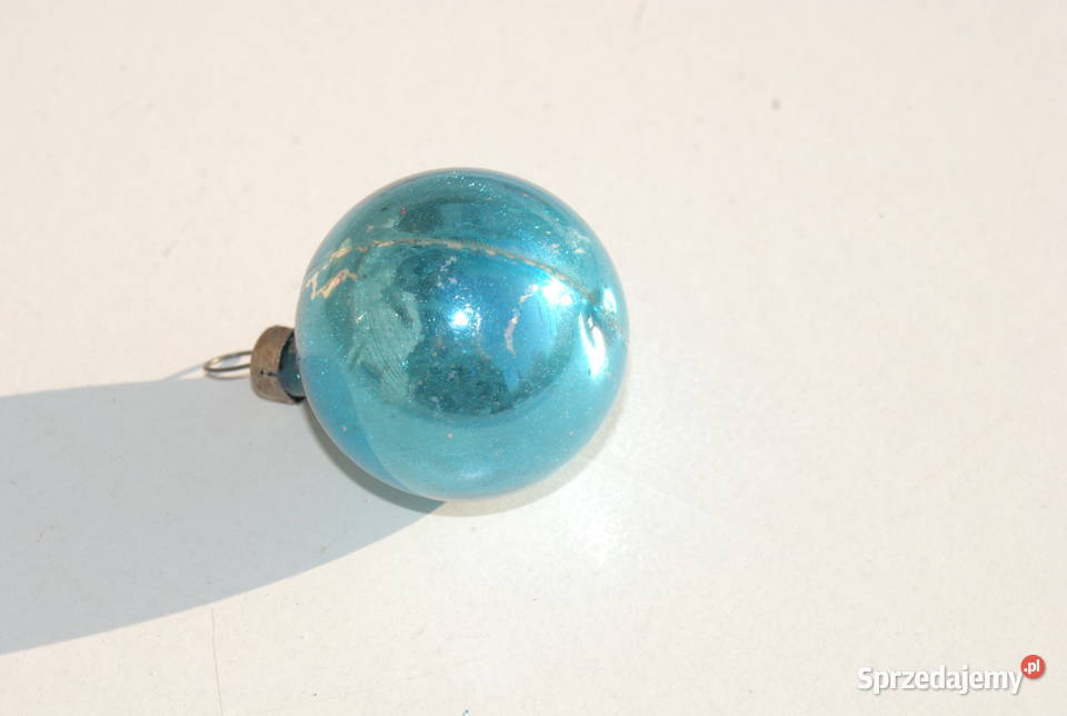 Stara bombka ozdoba choinkowa turkusowa