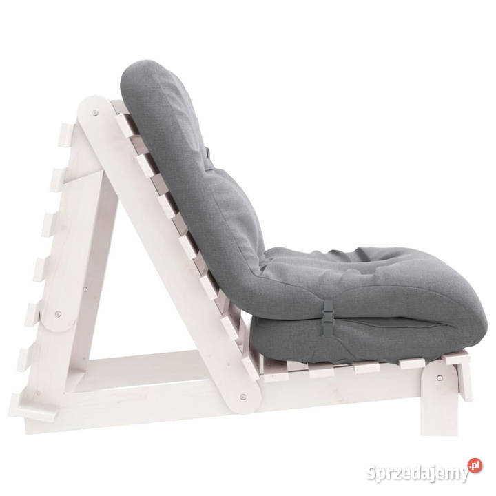 Sofa rozkładana futon z materacem biała