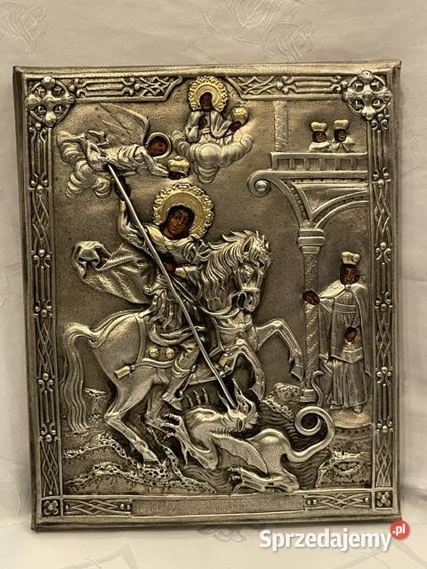 Ikona Św Jerzy ze smokiem kolekcjonerska i Malarstwo małopolskie Kraków