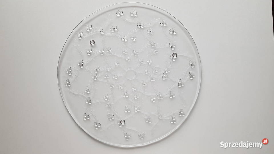 Szklana patera taca Kalina na trzech nóżkach Porcelana i szkło Dąbrowa Górnicza
