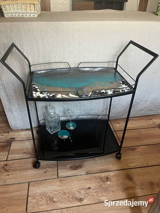 Barek stolik z żywicą z motywem morskim Radomsko