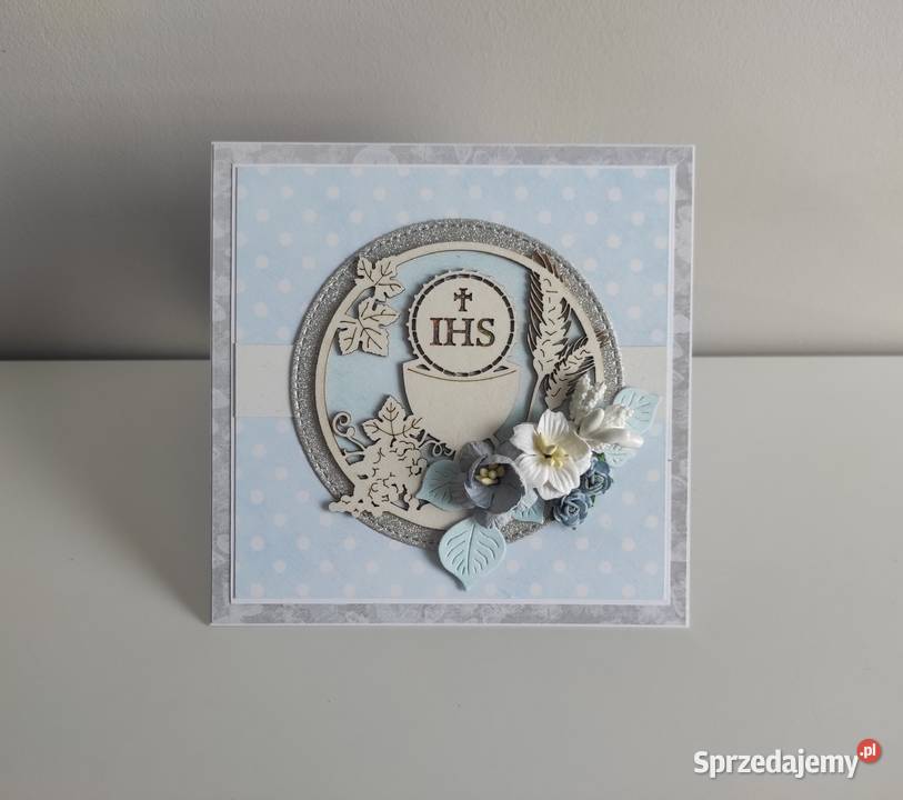 Kartka ręcznie robiona na Komunię Świętą z Łódź