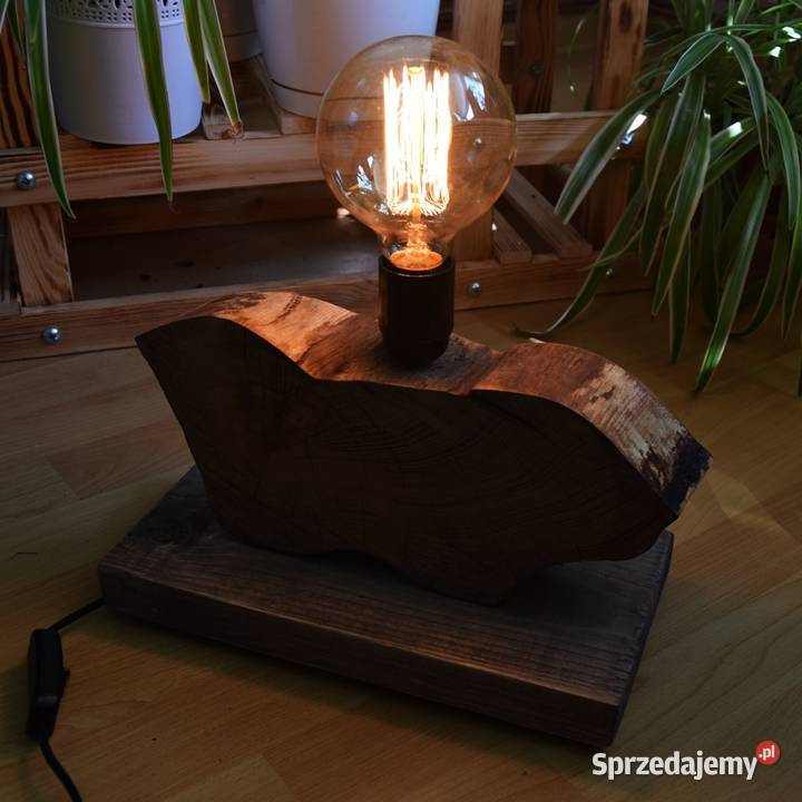 Lampa z plastra drewna loft japandi wabisabi 2 pomorskie Malbork