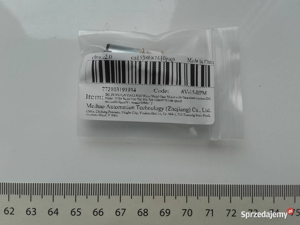 Silnik Micro GA12N20 6V z przekładnią Bydgoszcz
