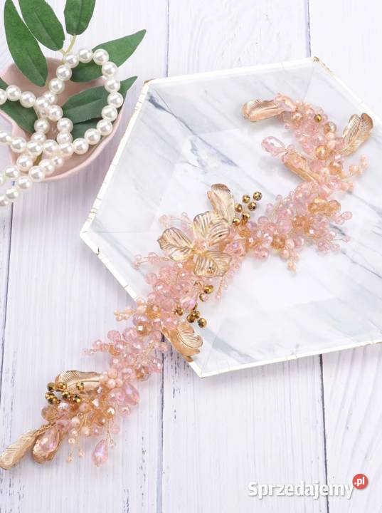 Piękna ozdoba do włosów opaska tiara wesele ślub Szczecin