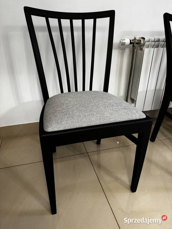 Krzesła 4 art deco stylowe renowacji czarne Sulbiny