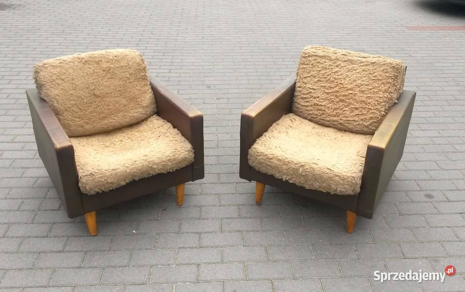 Fotel PRL kostka Cube kwadraciak design lata 60 Gdynia