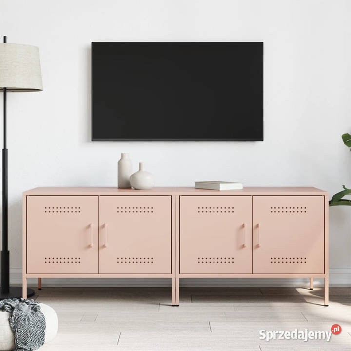 Szafki RTV 2 różowe 68x39x505 stalowe WM842937 Warszawa sprzedam