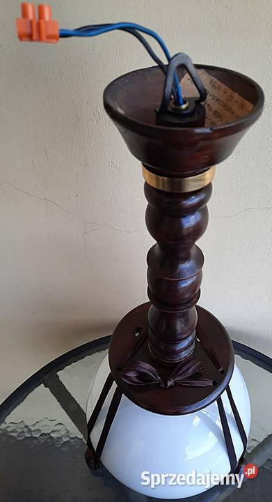 Lampa sufitowa drewniana z lat 70 tych PRL Ostrów Wielkopolski