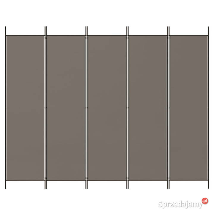 Parawan 5panelowy antracytowy250x220 tkanina