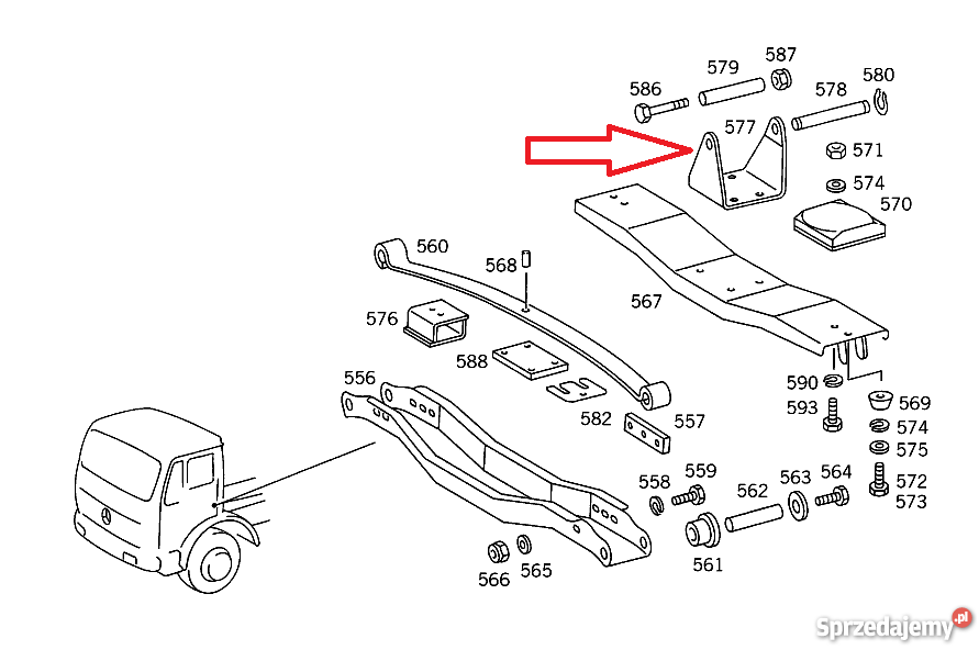 WSPORNIK ZACZEPU KABINY MERCEDES 1834 1831 1922 śląskie Kłobuck