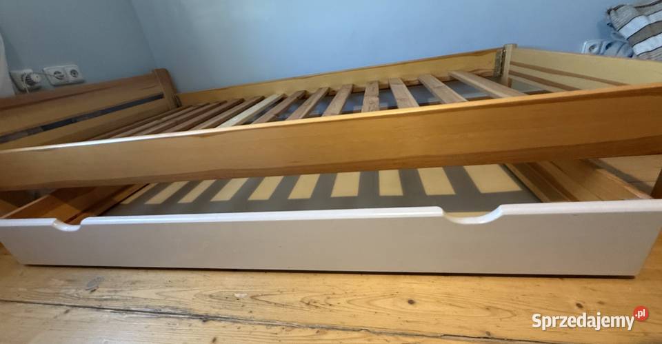 Łóżko drewniane 100x200 z szufladą 200cm Łóżka