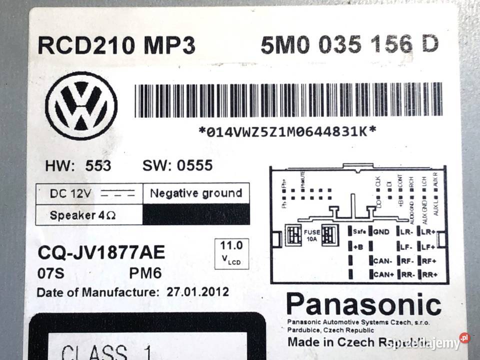 RADIO VW POLO V 5M0035156D ODTWARZACZ MULTIMEDIA osobowe sprzedam