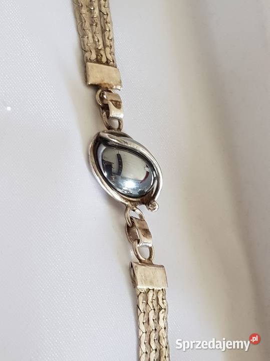 Srebrna bransoletka z hematytem kamień Kielce