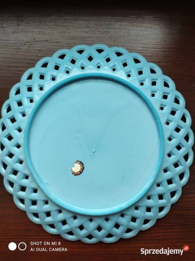 SOWERBY tkany szklany koszyk talerz z ok 1870r Antyki, Sztuka, Kolekcje małopolskie Kraków