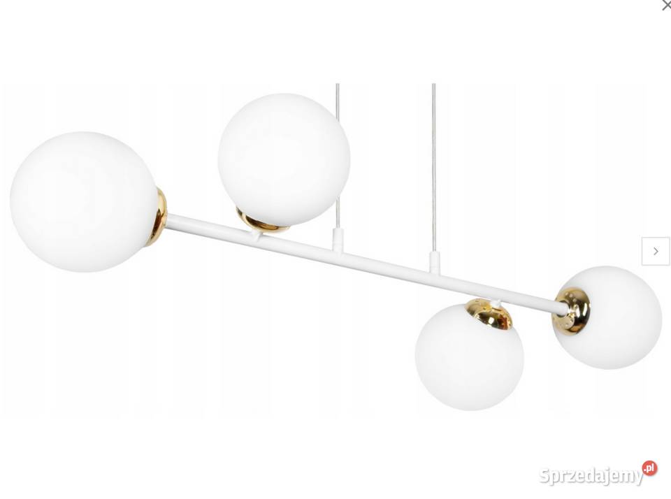 LAMPA WISZĄCA SUFITOWA ŻYRANDOL ZŁOTA BIAŁA KULE