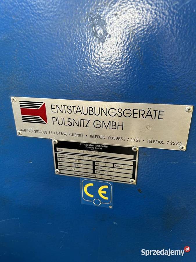 Odciąg pyłów szlifierskich Pulsnitz GmbH Typ małopolskie