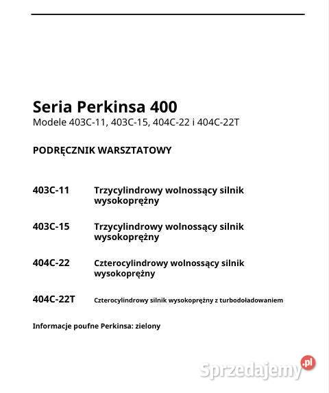 PERKINS 403C11 403C15 404C22 404C22T instrukcja świętokrzyskie Kielce