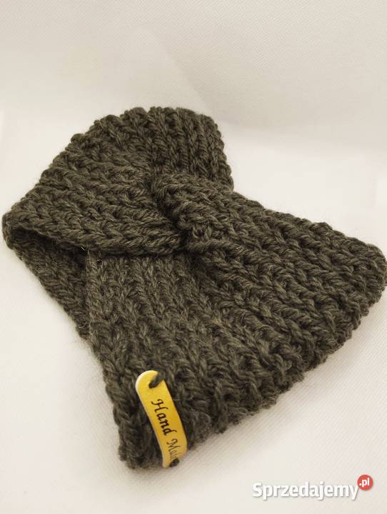 Zielona opaska na głowę turban 100 wełna Moda i Styl warmińsko-mazurskie Olsztyn