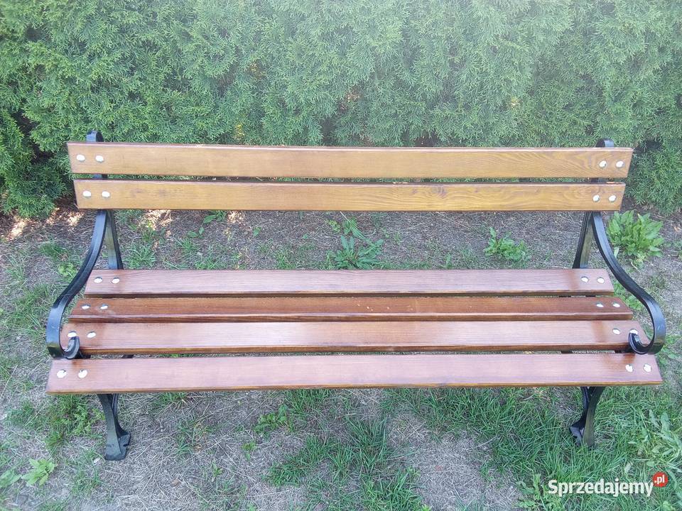 Ławka ogrodowa drewniana żeliwna mocna sprzedam