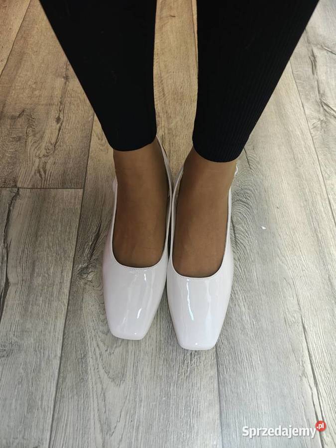 43 Białe ślubne czółenka wieczorowe z odkrytą Kraków sprzedam