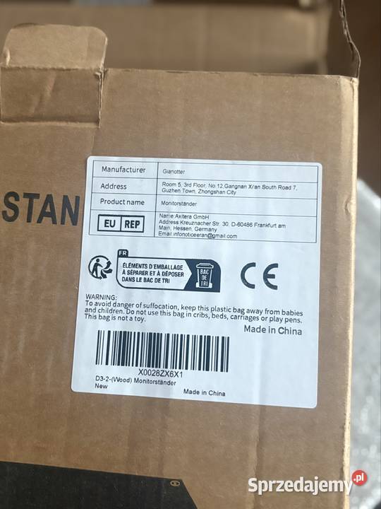 Drewniana podstawa pod monitor na biurko sprzedam