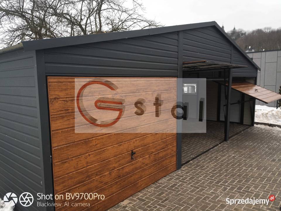antracytowy garaż blaszak 9x6 automat drzwi okno Sprzedaż Kielce sprzedam