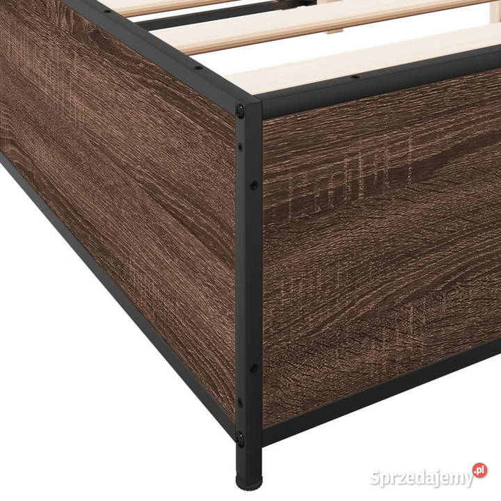 Rama łóżka brązowy dąb materiał drewnopochodny 29cm Łóżka