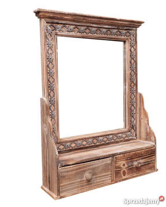 Lustro z półką drewniana rama Tychy sprzedam