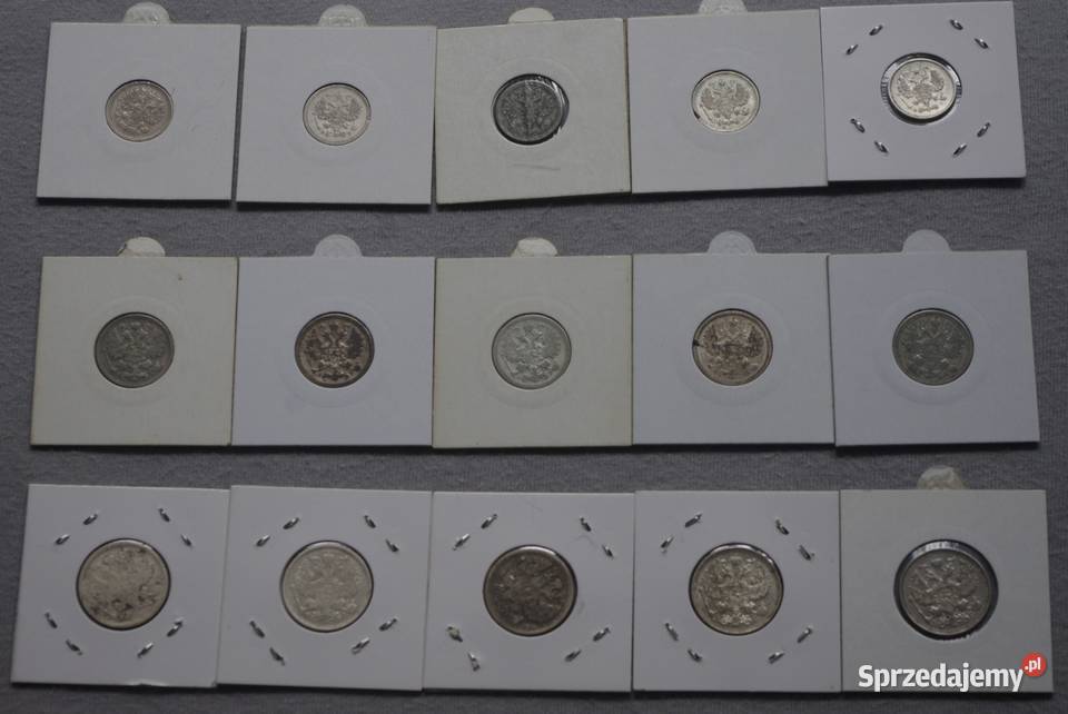 Zestaw carskich kopiejek 1875 do 1916r SREBRO 15