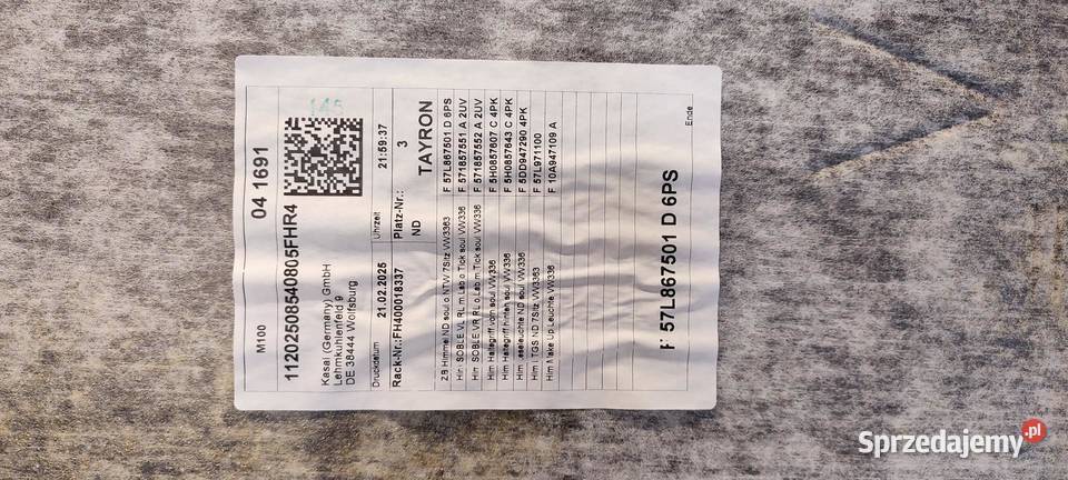 VW TAYRON PODSUFITKA RLINE 57L867501D 57L867501Q osobowe