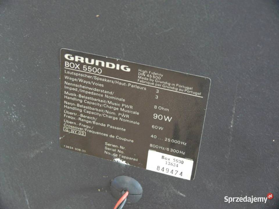 Kolumny Grundig Box 5500 sprawne WYSYŁKA Jasło