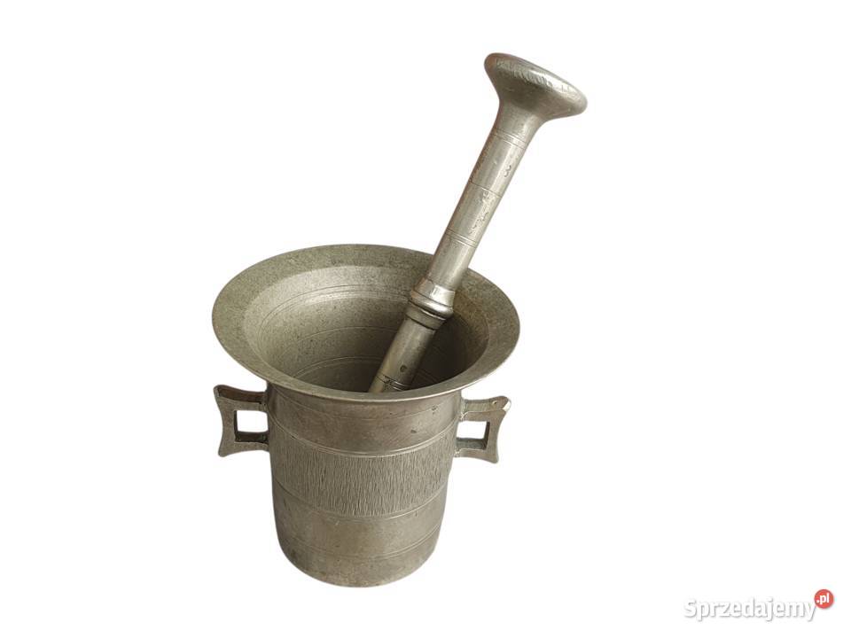 Stary mosiężny moździerz kuchenny sygnowany lata Cieszyn