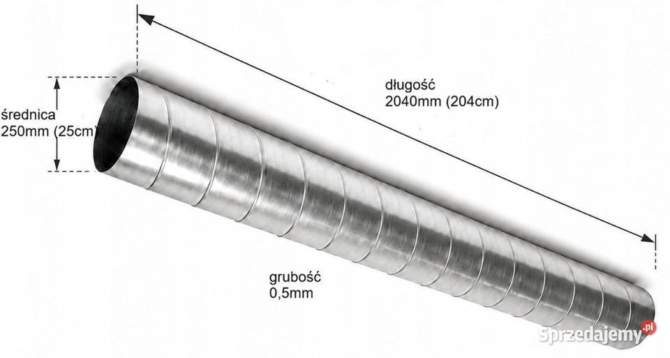 RURA SPIRO 250mm dł 204m Ocynk Sztywna zachodniopomorskie Rewal
