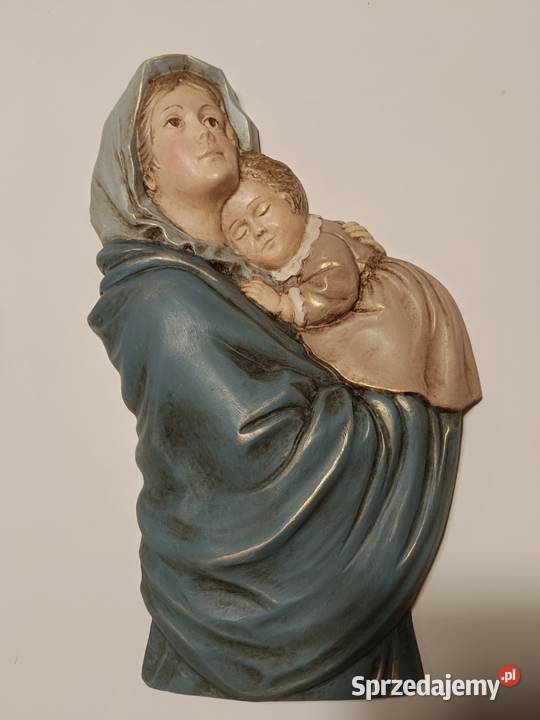 Madonna z Dzieciątkiem płaskorzeźba ręcznie